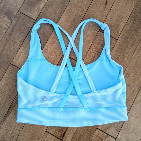 Lululemon Energy Bra Tonka Stripe in Angel Blue and White - Picture 5 of 8